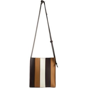 Sunnei, Rubber Strepen Crossbody Tas Bruin, Heren, Maat:ONE Size