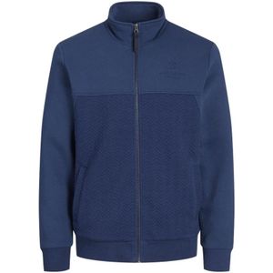 Jack & Jones, Sweatshirts & Hoodies, Heren, Blauw, M, Blauwe Sweatshirt met rits van Freewear