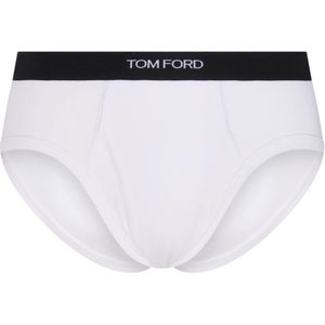 Tom Ford, Ondergoed, Heren, Wit, M, Katoen, Witte katoenen slip met logodetail