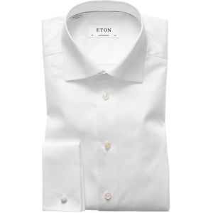 Eton, Overhemden, Heren, Wit, 2Xl, Katoen, Moderne Franse Manchet Signature Twill Overhemd