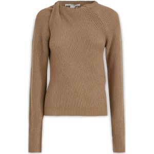 Stella McCartney, Ronde hals Gebreide trui Bruin, Dames, Maat:M