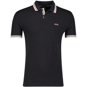 Hugo Boss, Tops, Heren, Zwart, M, Katoen, Zwart poloshirt korte mouw