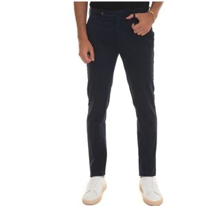 Berwich, Broeken, Heren, Blauw, XL, Katoen, Slim Fit Chino Broek