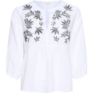 Part Two, Gwendinapw Bl Blouse Bright White Borduurwerk Wit, Dames, Maat:3XL