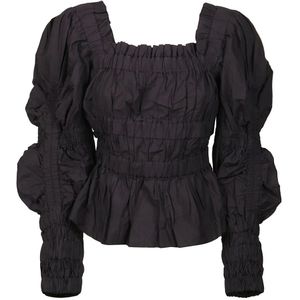 Sea NY, Blouses & Shirts, Dames, Zwart, M, Katoen, Zwarte Katoenen Blouse met Lange Mouwen