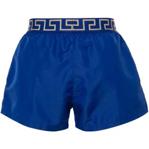 Versace, Badkleding, Heren, Blauw, XL, Polyester, Blauwe zee kleding met Medusa-motief