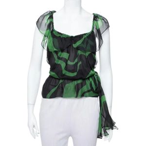 Yves Saint Laurent Vintage, Pre-owned, Dames, Zwart, S, Pre-owned Silk tops