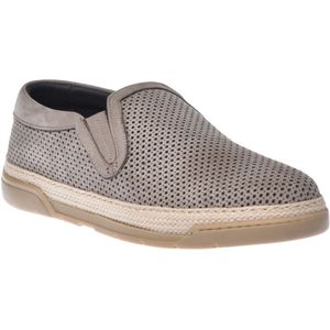 Baldinini, Schoenen, Heren, Grijs, 42 EU, Leer, Loafer in taupe perforated nubuck