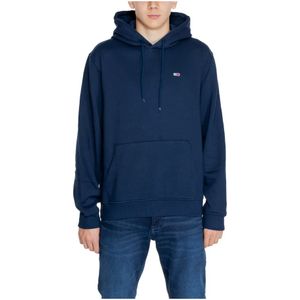 Tommy Hilfiger, Sweatshirts & Hoodies, Heren, Blauw, L, Katoen, Blauwe Hoodie Mannen Herfst/Winter