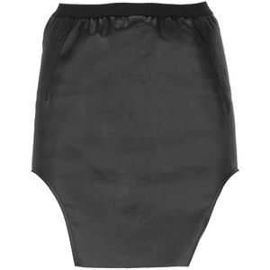 Rick Owens, Zwarte katoenen rok met elastische taille Zwart, Dames, Maat:S