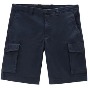 Woolrich, Klassieke Cargo Shorts Blauw, Heren, Maat:W40