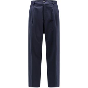 Amaránto, Blauwe Broek met Knoop en Rits Blauw, Heren, Maat:L