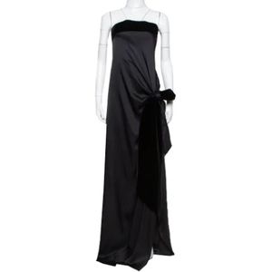 Yves Saint Laurent Vintage, Pre-owned, Dames, Zwart, M, Satijn, Pre-owned Silk dresses