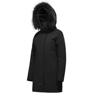 BomBoogie, Mantels, Dames, Zwart, M, Nylon, Winter Parka Jas met Bont Capuchon