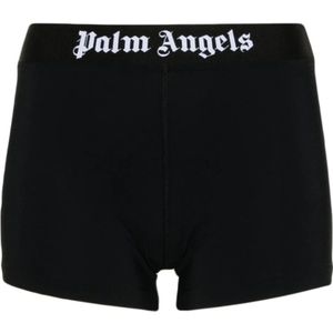 Palm Angels, Korte broeken, Dames, Zwart, XS, Zwarte Shorts met Stijl