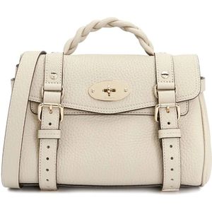 Mulberry, Stijlvolle Leren Handtas Beige, Dames, Maat:ONE Size