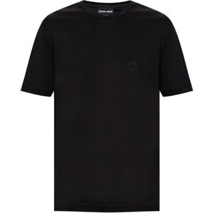 Giorgio Armani, Tops, Heren, Zwart, S, Katoen, T-shirts