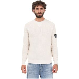 Calvin Klein Jeans, Sweatshirts & Hoodies, Heren, Beige, S, Katoen, Sweatshirts