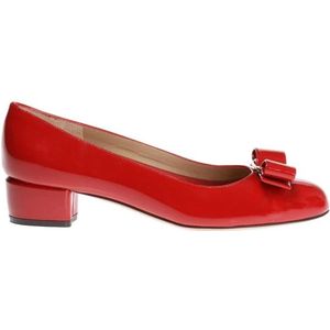 Salvatore Ferragamo, Rode Vara Hakken Rood, Dames, Maat:37 1/2 EU