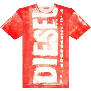 Diesel, Tops, Heren, Rood, L, Rode T-Boxt Bisc T-Shirt
