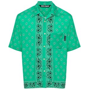 Palm Angels, Overhemden, Heren, Veelkleurig, M, Paisley Print Camp Kraag Shirt