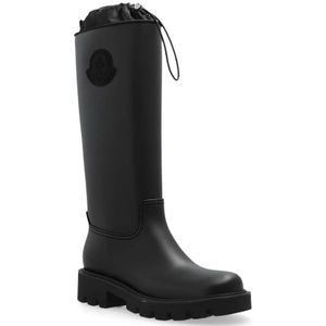 Moncler, Schoenen, Dames, Zwart, 38 EU, Nylon, Zwarte Waterdichte Kniehoge Kickstream Laarzen