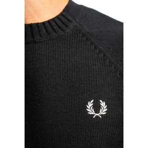 Fred Perry, Sweatshirts & Hoodies, Heren, Zwart, S, Sportief Zwart Sweatshirt