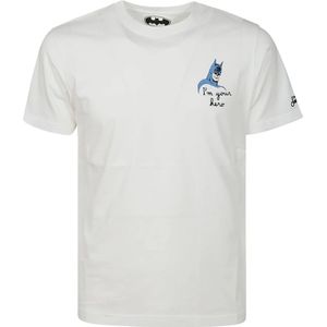 MC2 Saint Barth, Tops, Heren, Wit, S, Katoen, Batman Wit Katoenen T-Shirt