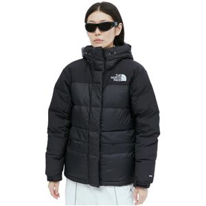 The North Face, Jassen, Dames, Zwart, M, Nylon, Logo Geborduurde Gewatteerde Parka Jas