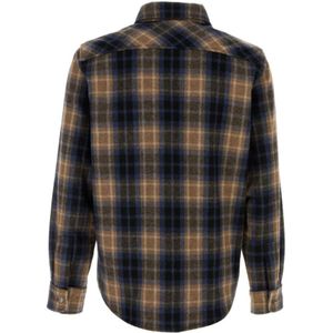 Woolrich, Overhemden, Heren, Veelkleurig, XL, Geborduurd Flanellen Shirt