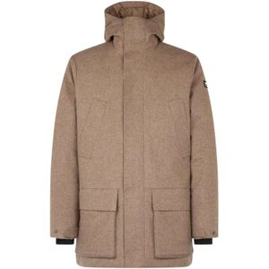 MC2 Saint Barth, Gestippelde parka met capuchon Beige, Heren, Maat:L