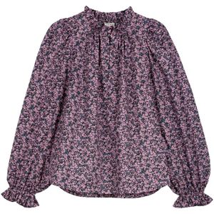 Apof, Blouses & Shirts, Dames, Paars, M, Katoen, Relaxed Fit Bloemenblouse