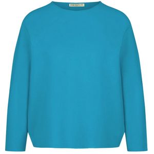 Drykorn, Ronde hals gebreide kleding voor vrouwen Blauw, Dames, Maat:S