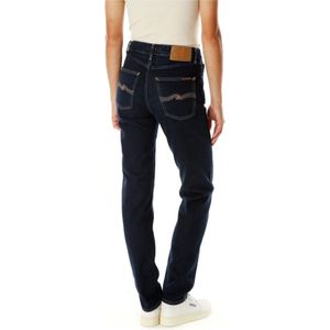 Nudie Jeans, Jeans, Dames, Blauw, W26 L30, Denim, Hoge Taille Tapered Fit Jeans