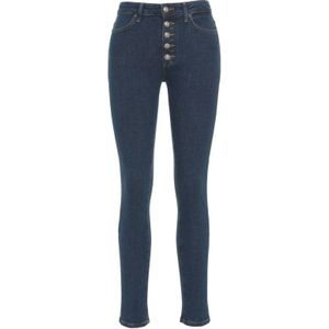 Dondup, Jeans, Dames, Blauw, W28, Katoen, Skinny Fit Jeans met Logo Details