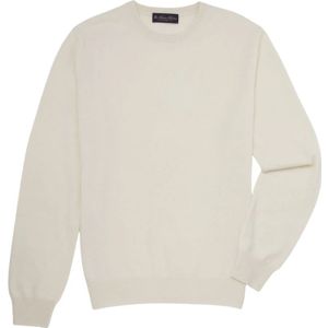 Brooks Brothers, Truien, Heren, Wit, 2Xl, Kasjmier, Cashmere crew-neck trui