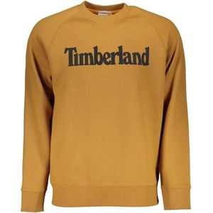 Timberland, Sweatshirts & Hoodies, Heren, Bruin, L, Katoen, Bruine Logo Print Sweater Katoen