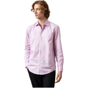 Massimo Alba, Genova Oxford Katoenen Overhemd Roze, Heren, Maat:M