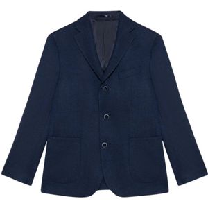 Brooks Brothers, Marineblauwe Wol-Kasjmier-Blend Blazer Blauw, Heren, Maat:XL