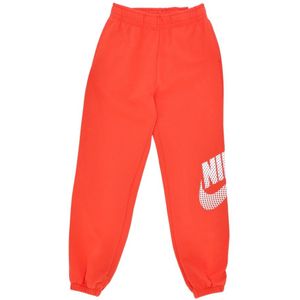 Nike, Broeken, Dames, Rood, M, Katoen, Dance Fleece Oversized Trainingsbroek