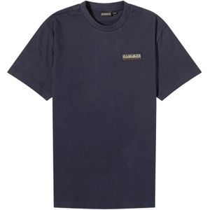 Napapijri, Korte Mouw T-Shirt Blauw, Heren, Maat:XL