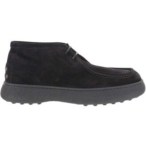 Tod's, Schoenen, Heren, Bruin, 43 EU, Suède, Suède Veterschoenen Donkerbruin