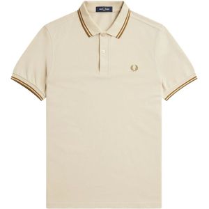 Fred Perry, Tops, Heren, Beige, XS, Klassieke Twin Tipped Polo Shirt