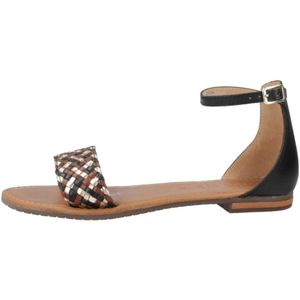 Geox, Schoenen, Dames, Zwart, 37 EU, Stijlvolle platte sandalen voor vrouwen