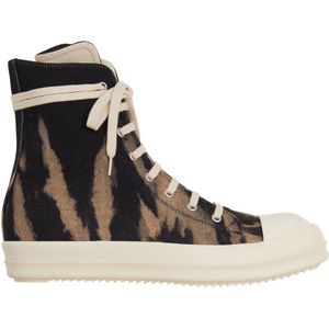 Rick Owens, Schoenen, Dames, Bruin, 45 EU, Denim, Denim High Top Sneaker