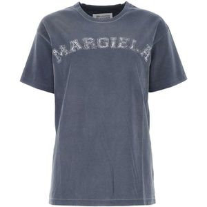 Maison Margiela, Tops, Dames, Blauw, M, Luxe Dames T-Shirt Upgrade - Hoogwaardige Stof