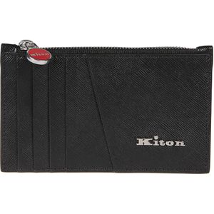 Kiton, Accessoires, Heren, Zwart, ONE Size, Leer, Zwarte Creditcardhouder