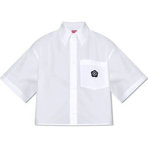Kenzo, Blouses & Shirts, Dames, Wit, M, Katoen, Shirt met logo