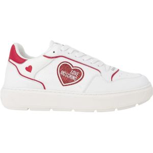 Love Moschino, Dames Sneakers Lente/Zomer Collectie Rood, Dames, Maat:37 EU