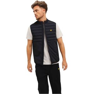 Lyle & Scott, Jassen, Heren, Zwart, XL, Nylon, Hybrid Double Baffle Bodywarmer Heren Zwart